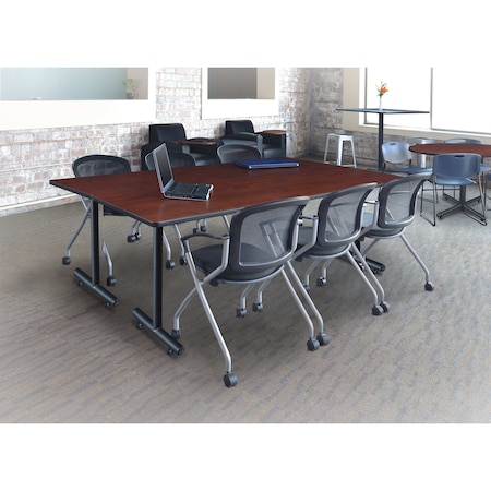 Regency Regency Kobe Steel T-Base Training Seminar Table Base- Black, Set of 2 Table Legs MKTBT22